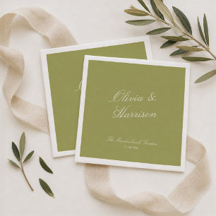Olivgrüne klassische Hochzeitstücher Serviette
