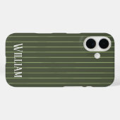 Olivgrüne Nadelstreifen Case-Mate iPhone Hülle (Rückseite (Horizontal))