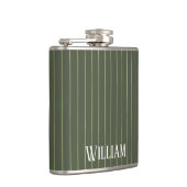 Olivgrüne Nadelstreifen Flachmann (Rechts)