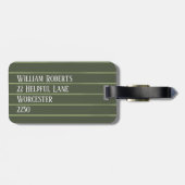 Olivgrüne Nadelstreifen Gepäckanhänger (Rückseite horizontal)