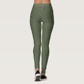 Olivgrüne Nadelstreifen Leggings (Rückseite)