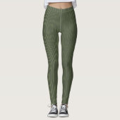 Olivgrüne Nadelstreifen Leggings (Vorderseite)