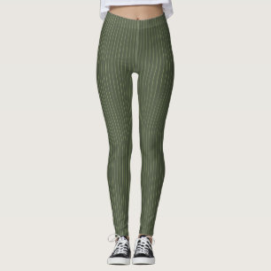 Olivgrüne Nadelstreifen Leggings