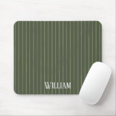 Olivgrüne Nadelstreifen Mousepad (Mit Mouse)