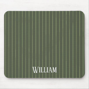 Olivgrüne Nadelstreifen Mousepad