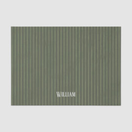 Olivgrüne Nadelstreifen Seidenpapier