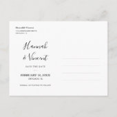 Olivgrüne Navy Save-the-Date-Postkarte Ankündigungspostkarte (Rückseite)