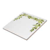 Olivgrüne Niederlassung auf Weiß verlässt Fliese (Seite)