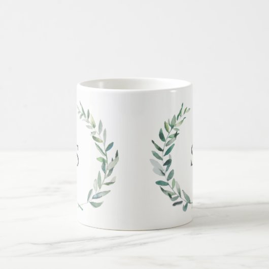 Olivgrüne Niederlassung des botanischen Watercolor Kaffeetasse (Mittel)