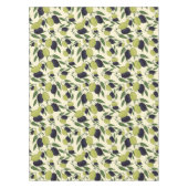 Olivgrüne Niederlassungen auf weg von weißem Tischdecke (Vorderseite)