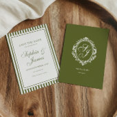 Olivgrüne Old Money Hochzeit Save the Date