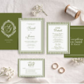 Olivgrüne Old Money Hochzeit Save the Date