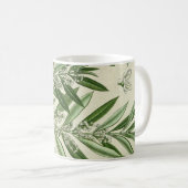 Olivgrüne Pflanzen-botanische Kaffeetasse (VorderseiteRechts)
