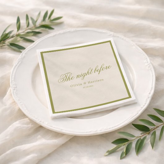 Olivgrüne Probedinner-Hochzeitsservietten Serviette
