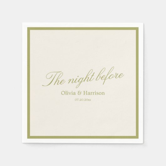 Olivgrüne Probeessen Tischservietten Serviette (Vorderseite)