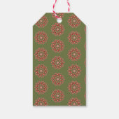 Olivgrüne Rosemaling Geschenkanhänger (Rückseite)