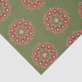 Olivgrüne Rosemaling  Seidenpapier (Ausschnitt)