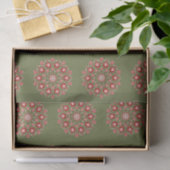 Olivgrüne Rosemaling  Seidenpapier (Geschenk)