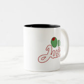 Olivgrüne Saft-Tasse Zweifarbige Tasse (VorderseiteRechts)