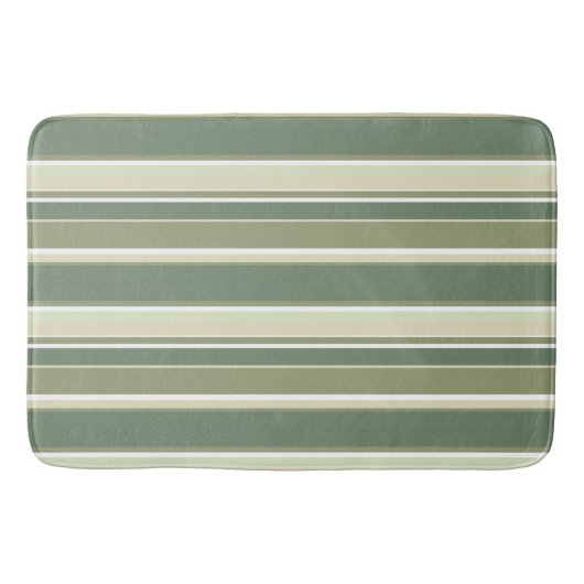 Olivgrüne Streifen Badematte (Vorderseite)
