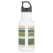 Olivgrüne Streifen Edelstahlflasche (Rückseite)