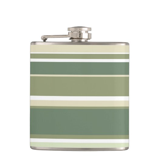 Olivgrüne Streifen Flachmann (Vorderseite)