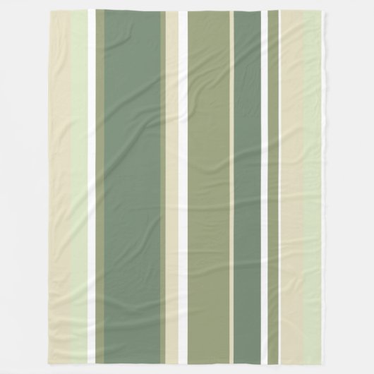 Olivgrüne Streifen Fleecedecke (Vorderseite)