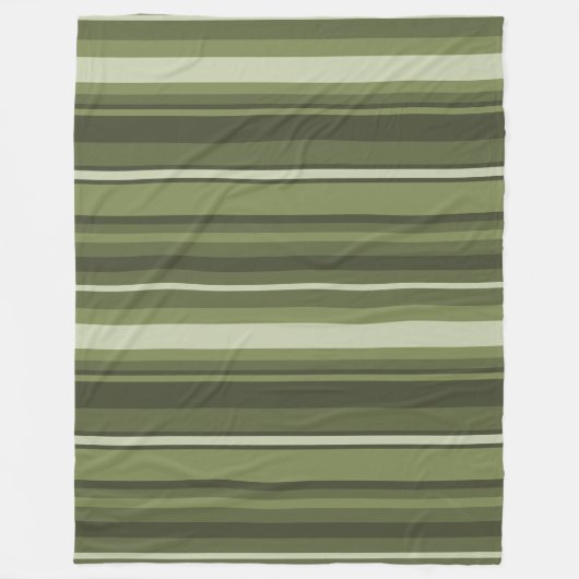 Olivgrüne Streifen Fleecedecke (Vorderseite)