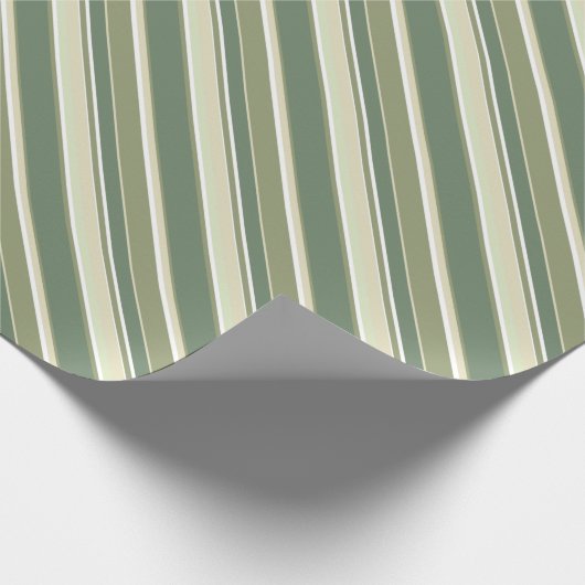 Olivgrüne Streifen Geschenkpapier (Ecke)