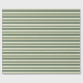 Olivgrüne Streifen Geschenkpapier (Flach)