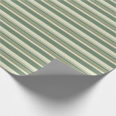 Olivgrüne Streifen Geschenkpapier (Ecke)