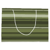 Olivgrüne Streifen Große Geschenktüte (Rückseite)