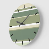 Olivgrüne Streifen Große Wanduhr (Winkel)