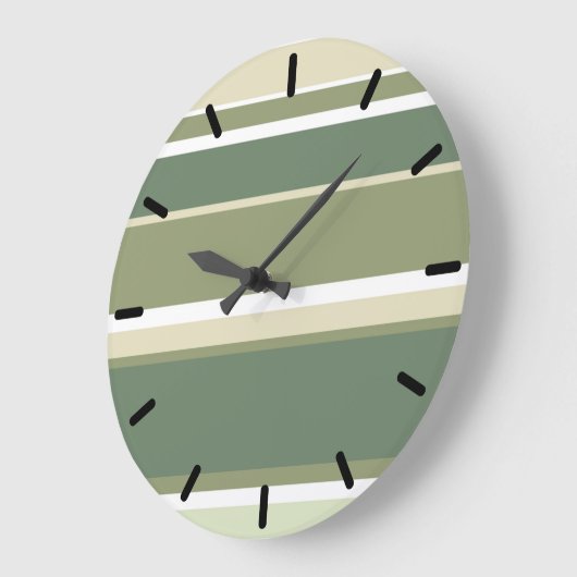 Olivgrüne Streifen Große Wanduhr (Winkel)