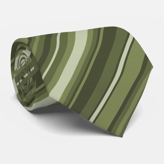 Olivgrüne Streifen Krawatte (Gerollt)