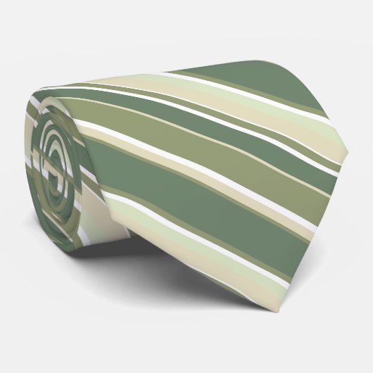 Olivgrüne Streifen Krawatte (Gerollt)