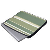 Olivgrüne Streifen Laptopschutzhülle (Vorne Knopf)