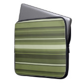 Olivgrüne Streifen Laptopschutzhülle (Vorderseite Links)