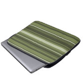 Olivgrüne Streifen Laptopschutzhülle (Vorne Knopf)