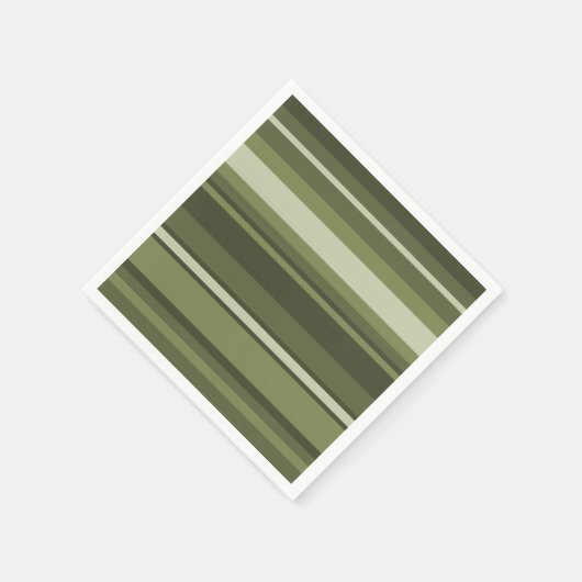 Olivgrüne Streifen Serviette (Ecke)
