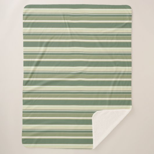 Olivgrüne Streifen Sherpadecke (Vorderseite)