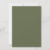 Olivgrüne Teelblatt-Hochzeit Einladung (Rückseite)