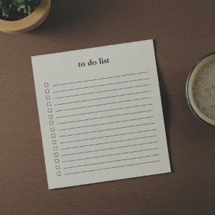 Olivgrüne To-Do-Liste Minimalistischer Lehrer Einf Notizblock