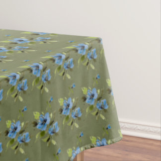 Olivgrüne und blaue ätherische Cosmos-Tischdecke Tischdecke