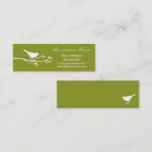Olivgrüne Vogel-Visitenkarte Mini Visitenkarte (Vorne/Hinten)