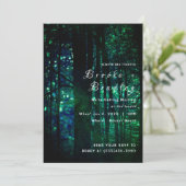 Olivgrüne Wald-Glow-Hochzeit Einladung (Stehend Vorderseite)