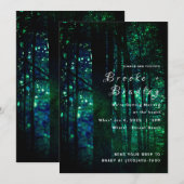 Olivgrüne Wald-Glow-Hochzeit Einladung (Vorne/Hinten)