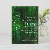 Olivgrüne Wald-Glow-Hochzeit Einladung (Stehend Vorderseite)