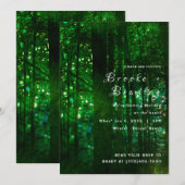 Olivgrüne Wald-Glow-Hochzeit Einladung (Vorne/Hinten)