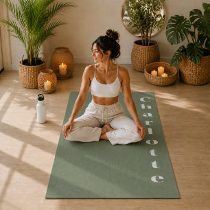 Olivgrüne Wellness-Minimalist persönlich gestaltet Yogamatte